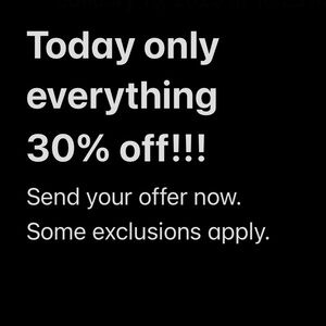 today only everything 30% off